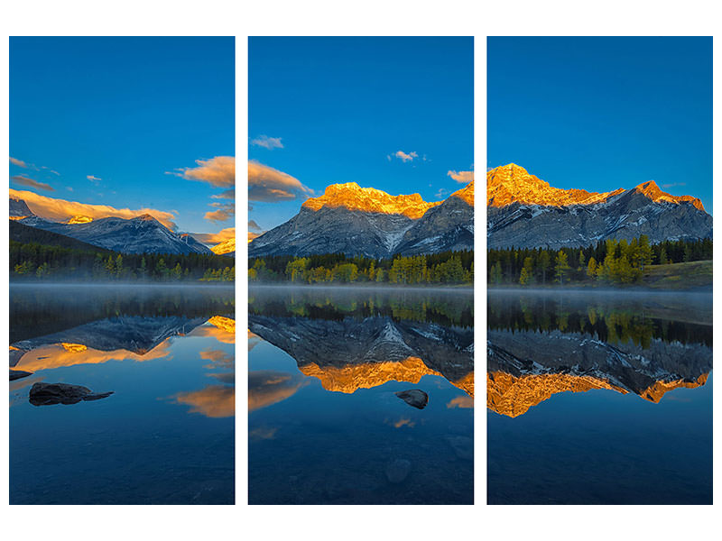 3-piece-canvas-print-a-perfect-morning-in-canadian-rockies