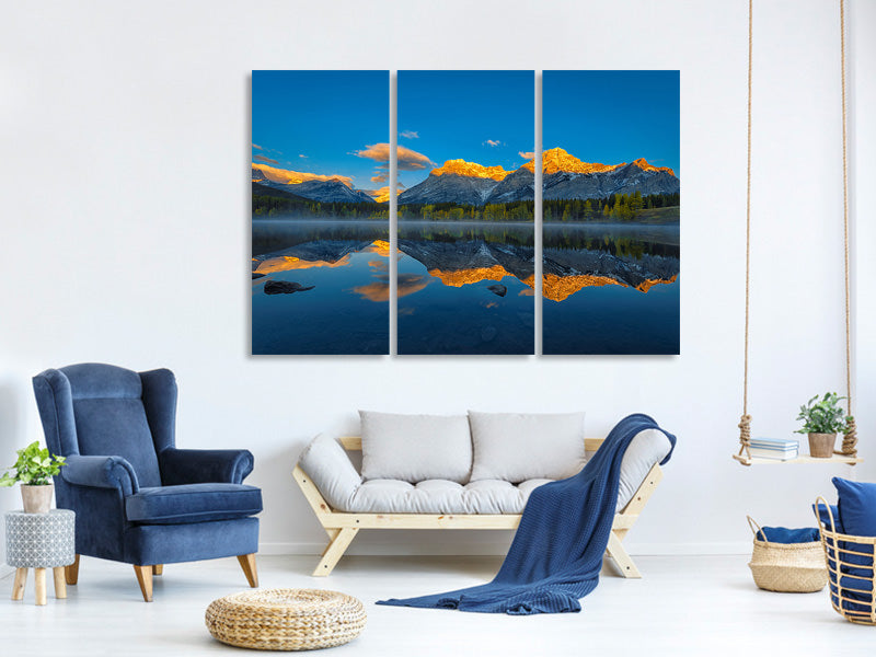 3-piece-canvas-print-a-perfect-morning-in-canadian-rockies