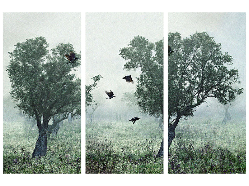 3-piece-canvas-print-crows-in-the-mist