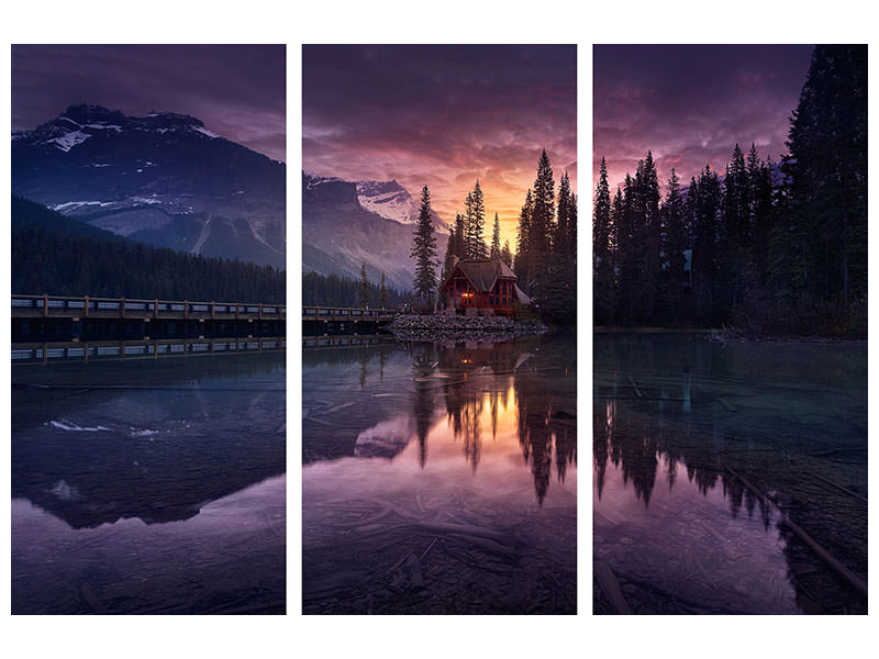 3-piece-canvas-print-lake-house-sunrise