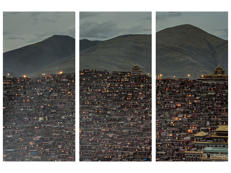 3-piece-canvas-print-larung-gar-buddist-institute-ii