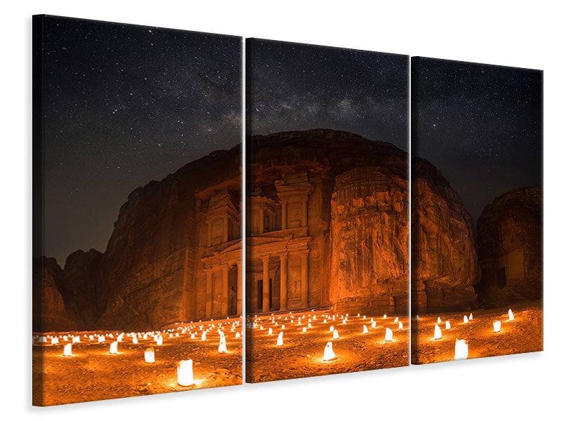 3-piece-canvas-print-petra-by-night