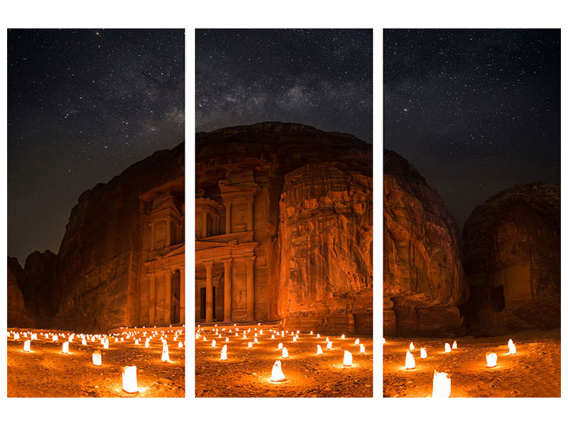 3-piece-canvas-print-petra-by-night