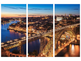 3-piece-canvas-print-portugal-porto-blue-hour