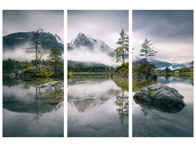 3-piece-canvas-print-rainy-morning-at-hintersee