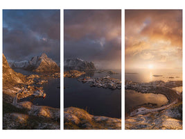 3-piece-canvas-print-sunrise-over-reine