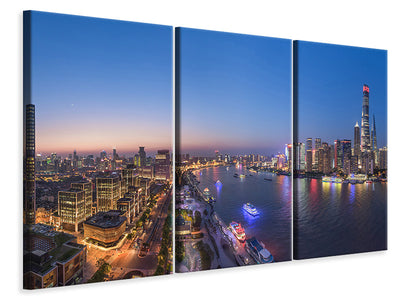 3-piece-canvas-print-the-blue-hour-in-shanghai