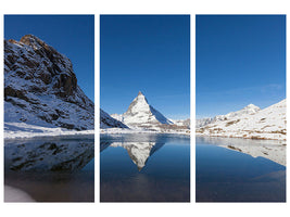 3-piece-canvas-print-the-riffelsee-on-matterhorn