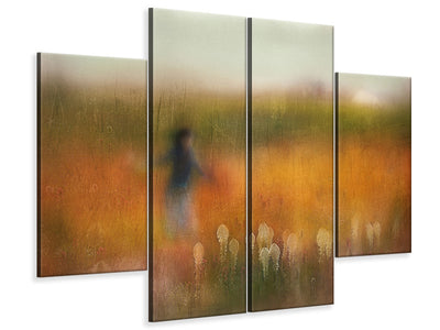 4-piece-canvas-print-a-girl-and-bear-grass
