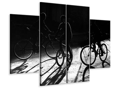 4-piece-canvas-print-boys-bycicles-shadow-and-light