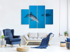 4-piece-canvas-print-dolphin-and-freediver