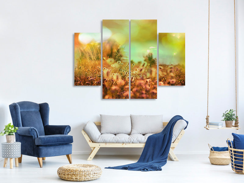 4-piece-canvas-print-flower-meadow-at-twilight