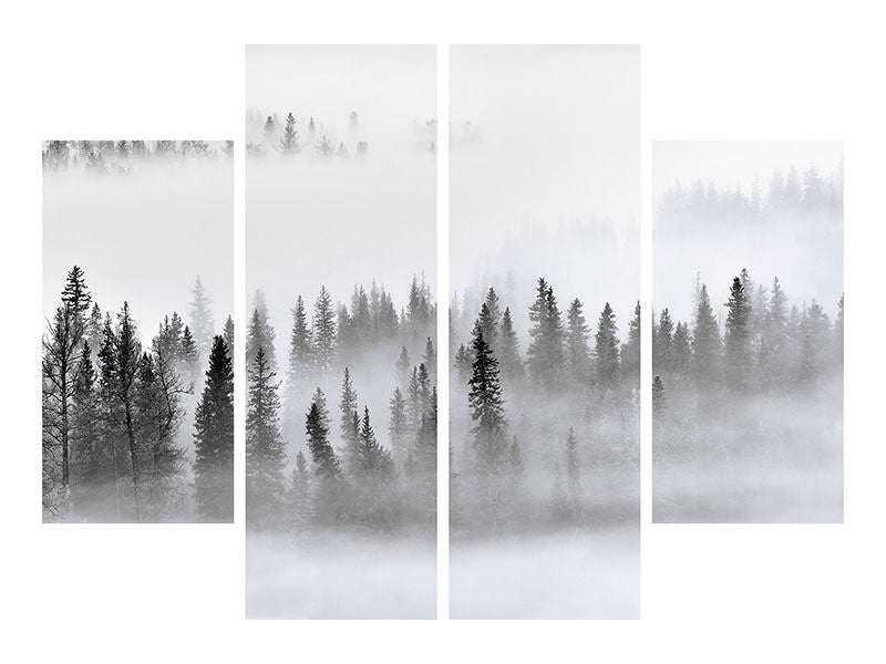 4-piece-canvas-print-foggy-forest