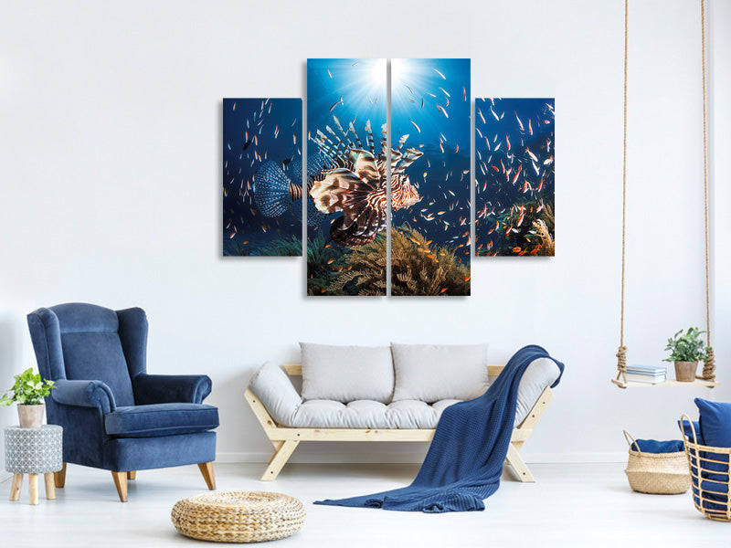 4-piece-canvas-print-lionfish