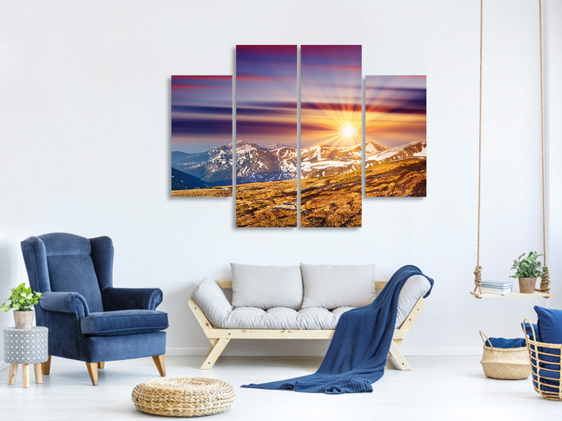 4-piece-canvas-print-majestic-sunset-at-the-mountain