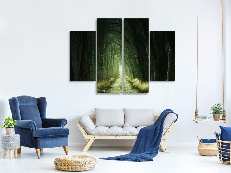 4-piece-canvas-print-mysterious-forest-iii