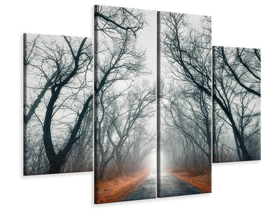 4-piece-canvas-print-mysterious-mood-in-the-forest