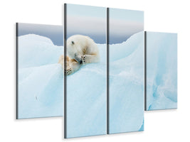 4-piece-canvas-print-polar-bear-grooming
