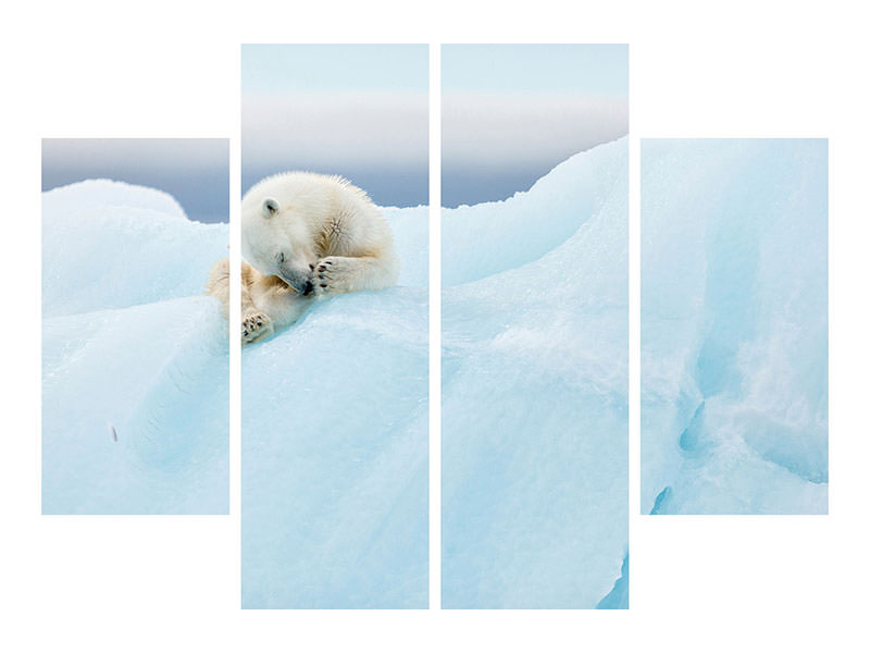 4-piece-canvas-print-polar-bear-grooming