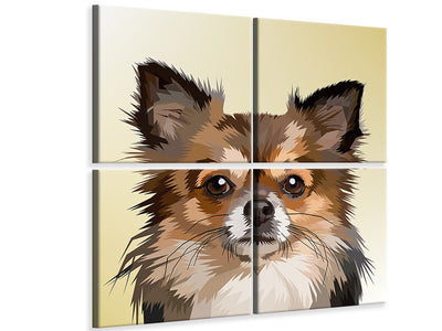 4-piece-canvas-print-pop-art-dog-portrait