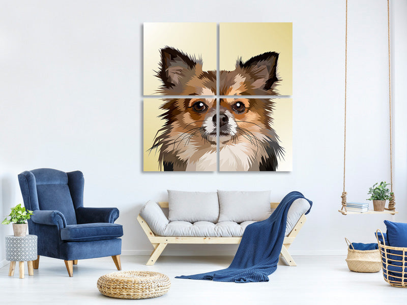 4-piece-canvas-print-pop-art-dog-portrait