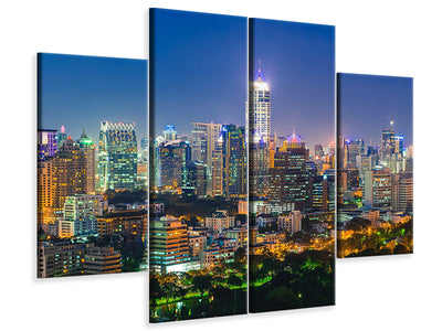 4-piece-canvas-print-skyline-one-night-in-bangkok
