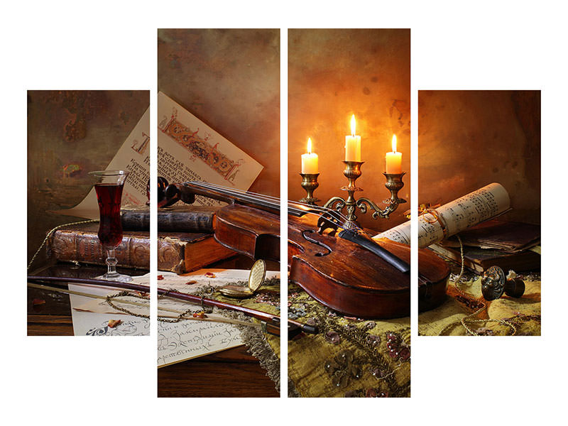 4-piece-canvas-print-still-life-with-violin-and-candles