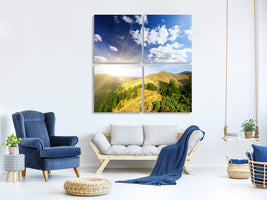 4-piece-canvas-print-sunrise-in-the-mountains