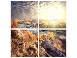 4-piece-canvas-print-sunrise-on-the-river