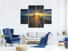 4-piece-canvas-print-sunset-at-the-wooden-bridge