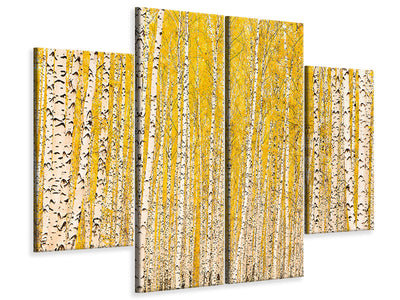 4-piece-canvas-print-the-birch-forest-in-autumn