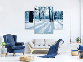 4-piece-canvas-print-the-forest-without-tracks-in-the-snow