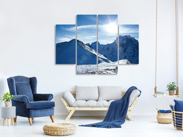 4-piece-canvas-print-the-mountain-in-snow