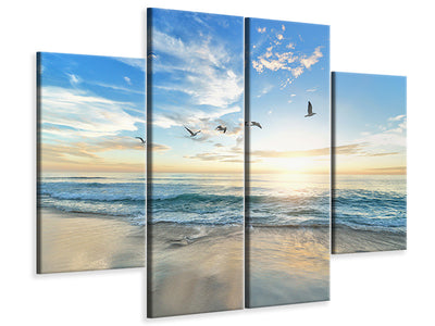 4-piece-canvas-print-the-seagulls-and-the-sea-at-sunrise