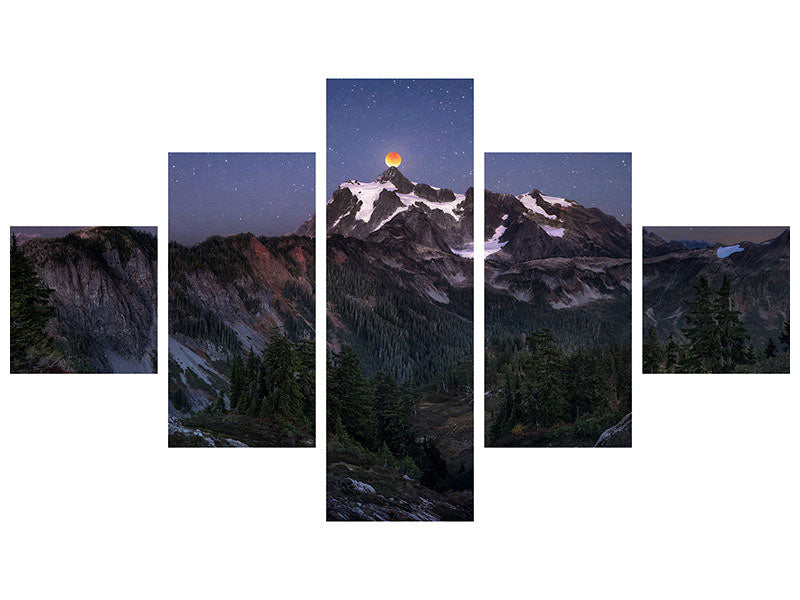 5-piece-canvas-print-blood-moon-over-mt-shuksan