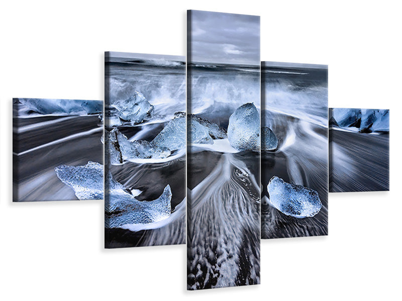 5-piece-canvas-print-blue-diamonds