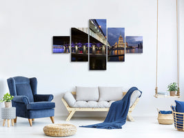 5-piece-canvas-print-bridge-at-night