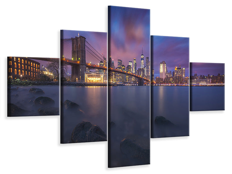 5-piece-canvas-print-brooklyn-dusk