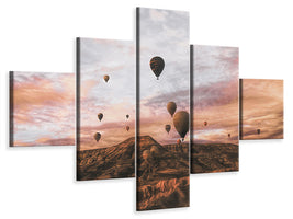 5-piece-canvas-print-cappodocia-hot-air-balloon