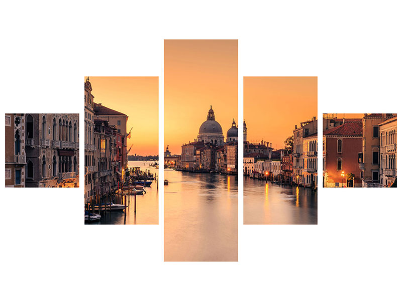 5-piece-canvas-print-dawn-on-venice