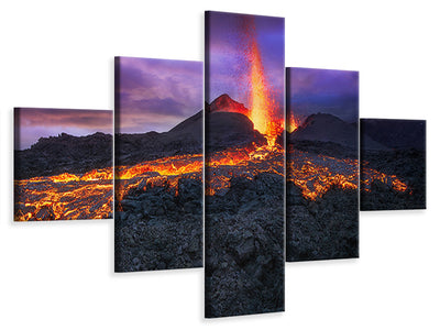 5-piece-canvas-print-fire-at-blue-hour