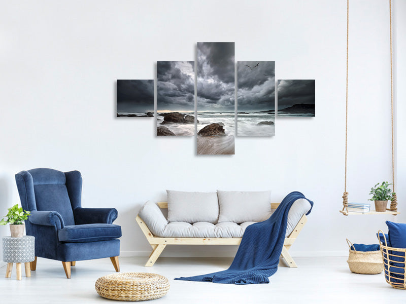 5-piece-canvas-print-flight-over-troubled-waters