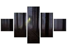 5-piece-canvas-print-fog-in-the-forest