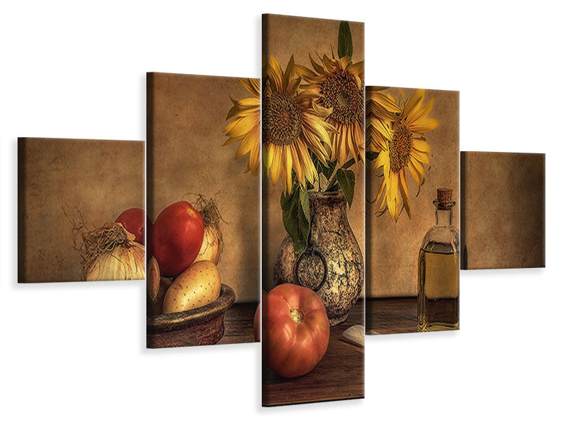 5-piece-canvas-print-girasoles-en-la-cocina