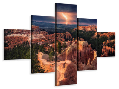5-piece-canvas-print-lightning-over-bryce-canyon