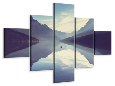 5-piece-canvas-print-mountain-reflection