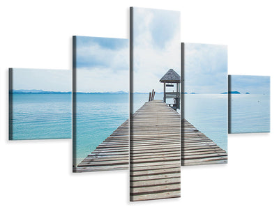 5-piece-canvas-print-ocean-footbridge