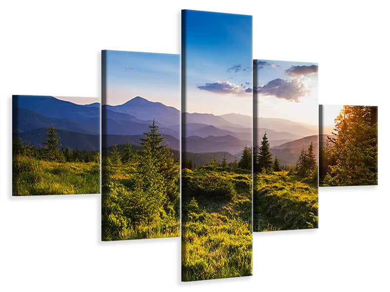 5-piece-canvas-print-peaceful-landscape