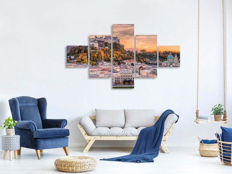 5-piece-canvas-print-salzburg-in-fall-colors