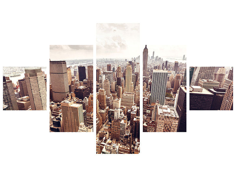 5-piece-canvas-print-skyline-over-the-roofs-of-manhattan